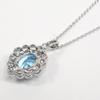 And My Jewelry Natural Blue Topaz Necklace Pendant Luxurious Antique Style Carat Car Cut [Your Box] - 3.0 14171/Oval [November Birthstone] [Gift