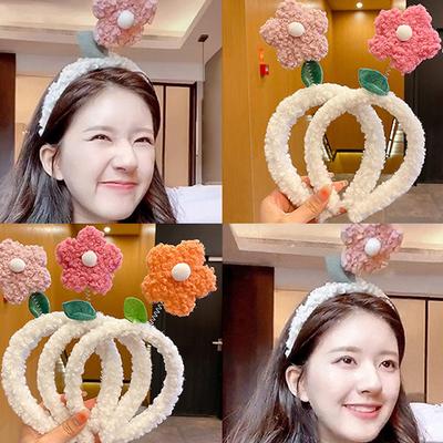 Kreative Lamm Plüsch Blume Haarbänder für Mädchen Frau Niedliche Koreanische Kopfbedeckung Kopfreifen Stirnbänder Haarschmuck Ornamente