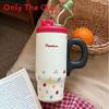 Large Capacity Ceramic Inner Insulated Mug With Straw For Office And Travel Use