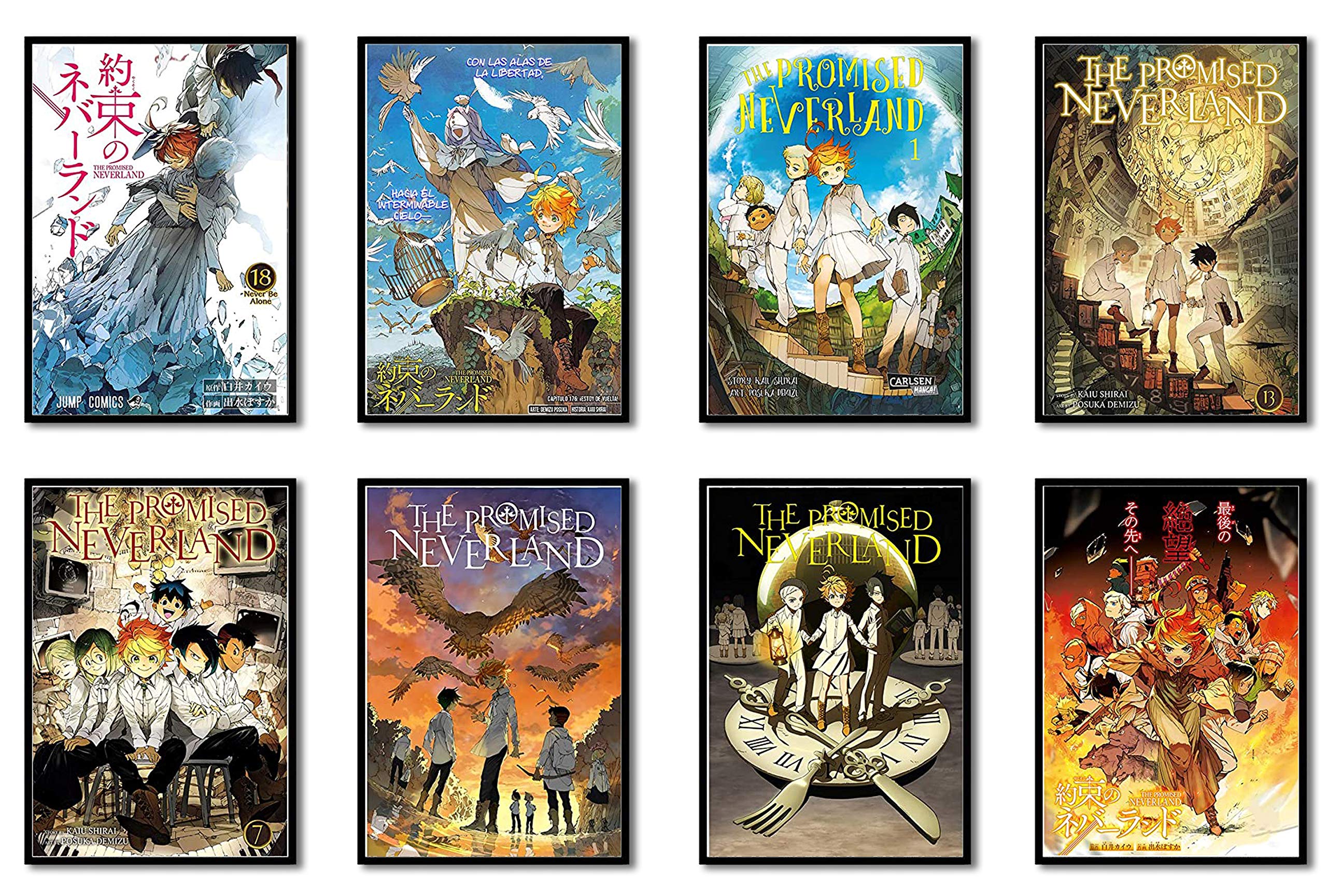 

Neverland Promotional Poster Decor for Living Room Bedroom Anime Canvas Wall Art Prints 8 Pieces Inch 11.5x16.5