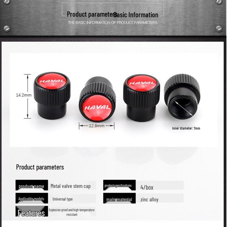 Compatible Haval Tire Valve Stem Caps for H6, Coupe, H4, H9, H2, H2s, H5, H1 Models