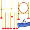 Dog Agility Set 3-Piece Fillable Agility Equipment for Dog Training Plug-In Hurdle Set with Slalom Poles