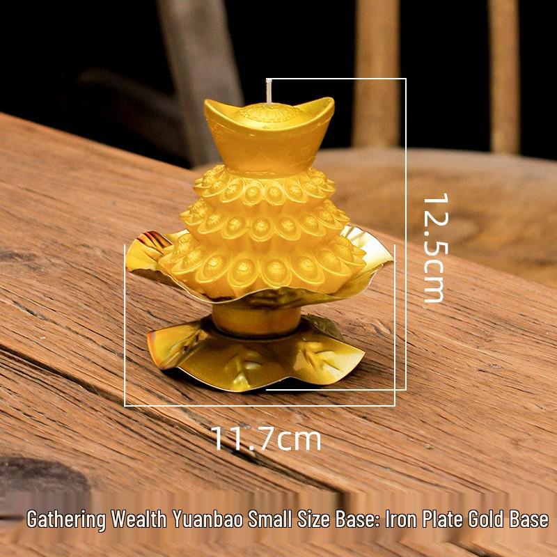Gold Ingot Lotus Ghee Candles and Lamps