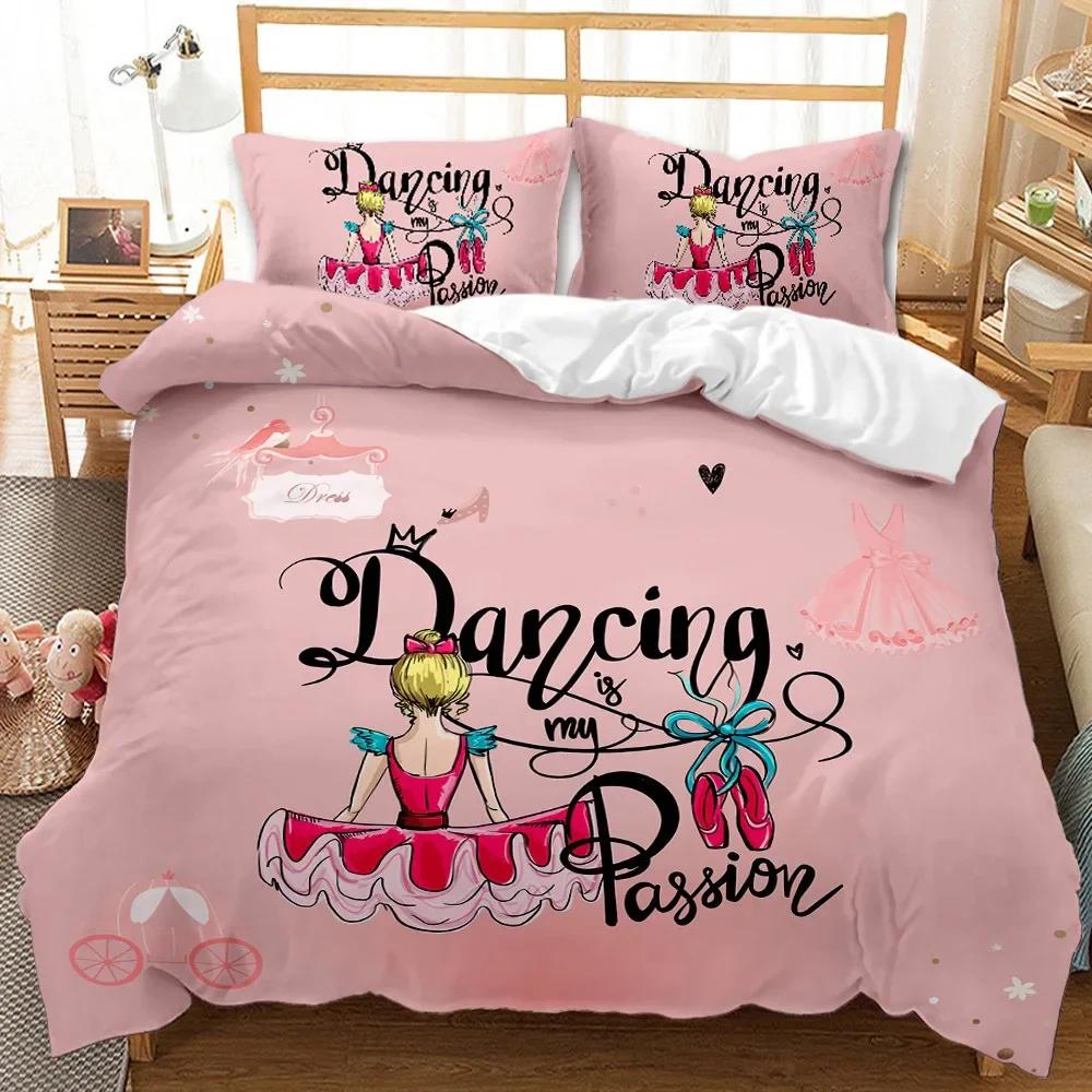 3D Printed Fashion Cartoon Girl Scenery Bedding Set Modern Duvet Cover Double Twin Full Queen King Adult Kids Bedclothes Quilt