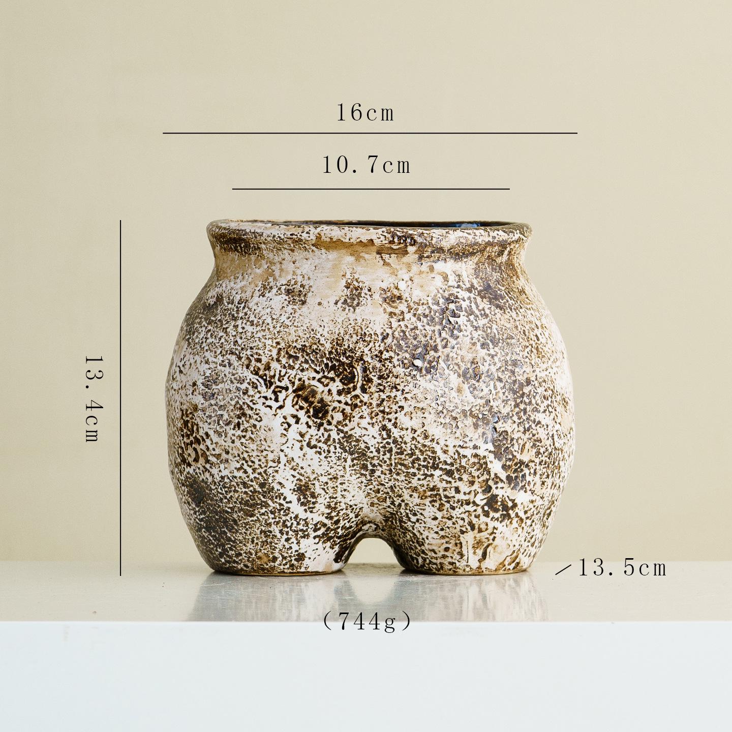 Wabi-Sabi Irregular Ceramic Vase: High-End Decorative Piece for Floral Arrangements