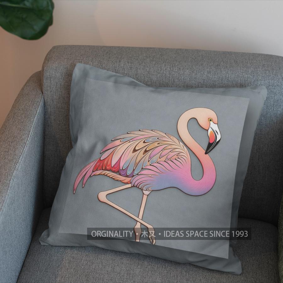 2D Colorful Flamingos: Stylish Digital Print Pillow Covers Pattern Cushion Cover Suitable for Sofa Bedroom Car Pillow Cover
