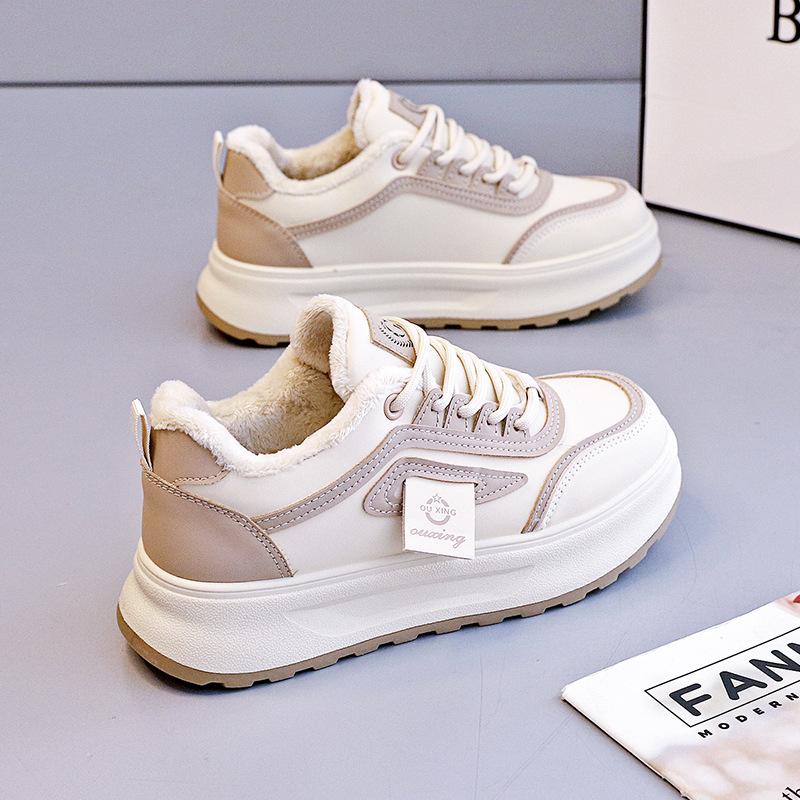 Women's Shoes 2026 New Versatile Fashion Board Shoes Autumn and Winter Thick Cotton Shoes Thick Soled Casual Shoes