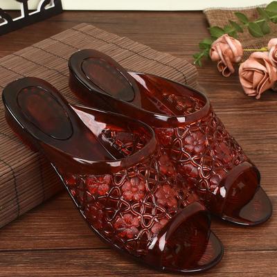 Crystal Slippers for Women Transparent Summer Slope Heel Plastic Simple Home Decor Classic Indoor Use Non Slip Slippers for Home Use