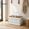 Space Saving Vehicle Storage Folding Box with Lid, Large Capacity Durable Plastic Collapsible Car Trunk Accessories Container, Portable Bin