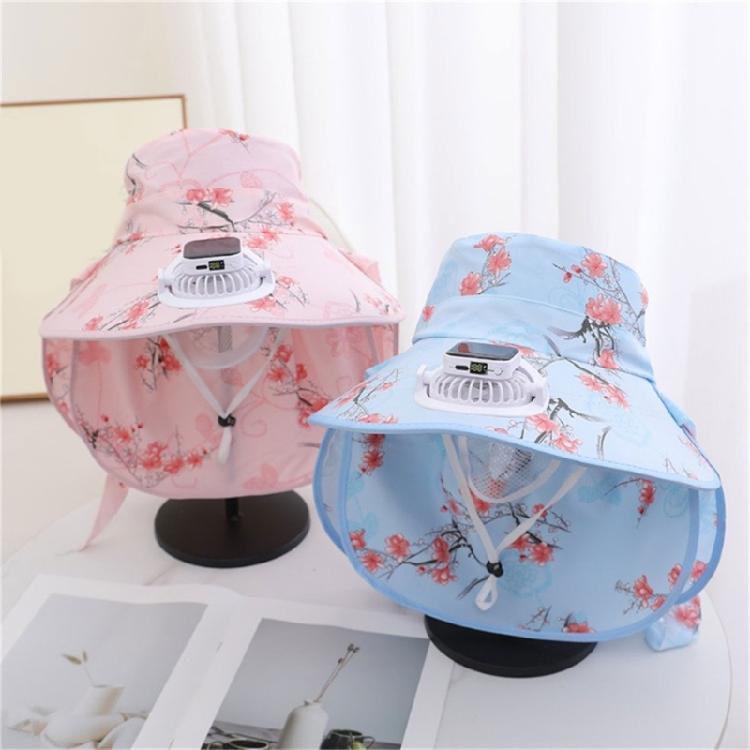 Solar Charged Fan Hat with NeckCovers Comfortable Cooling Fan Fisherman Hat For Outdoor Activity Hiking Camping Gear