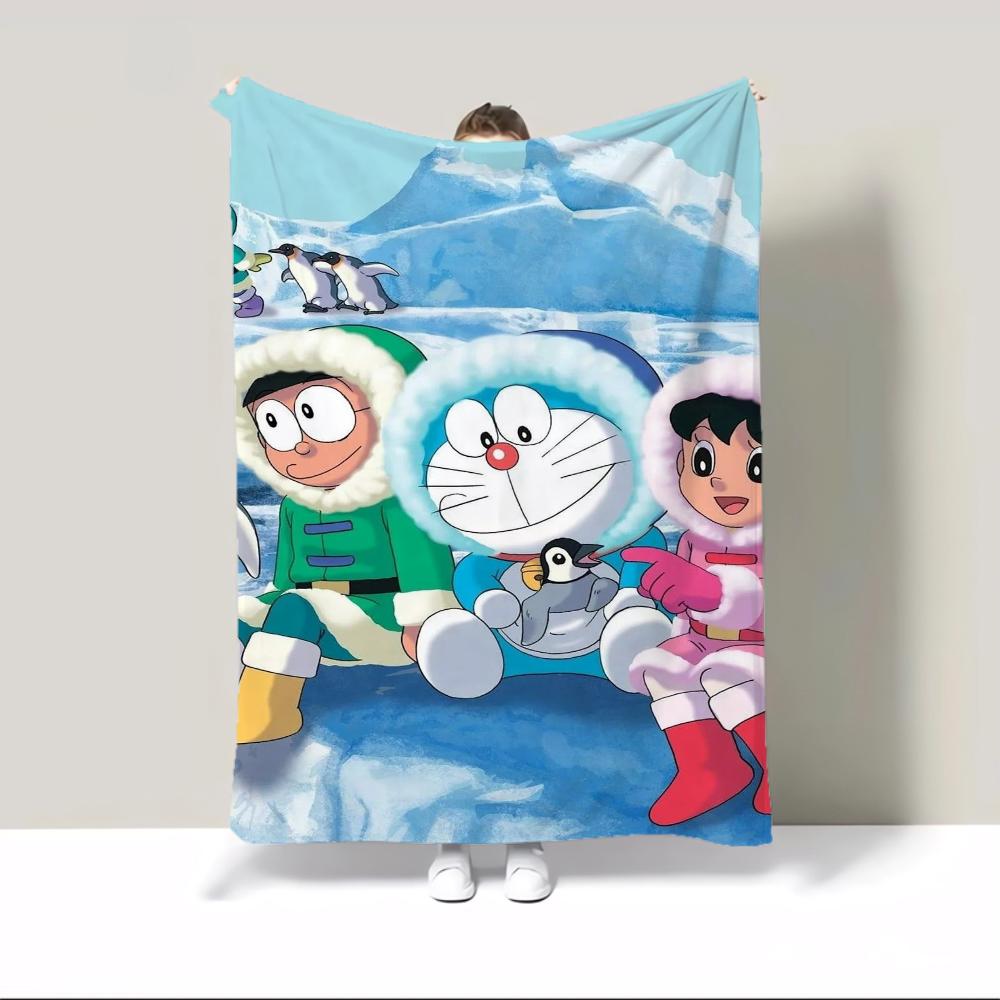 Thick Blanket for Winter Doraemon Fluffy Plaid Decorative Sofa Blanket King Size Custom Blankets and Throws Home Interior Throw