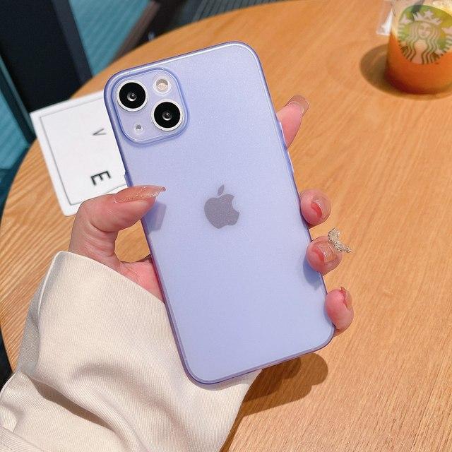0 .3mm Slim Soft Case For Iphone 14 11 13 12 Pro Max Mini Xr X Xs 7 8 Plus Se Matte Clear Camera Anti -Scratch Phone Cover
