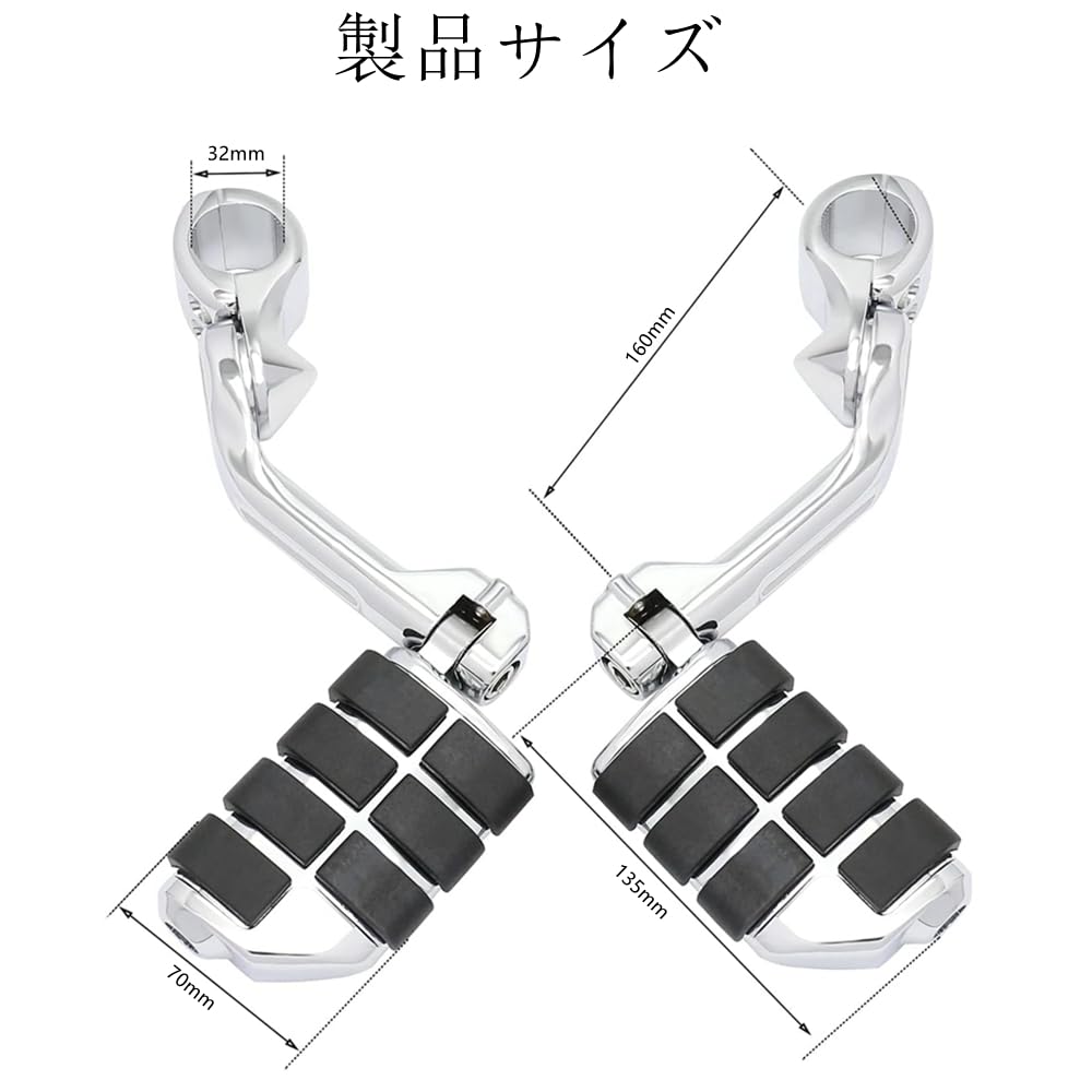 MAKGAGAAI Motorcycle 32mm Highway Engine Guard Bar Compatible with Electra Road Street Footpegs, Footrests, Glide, King, Glide, etc.