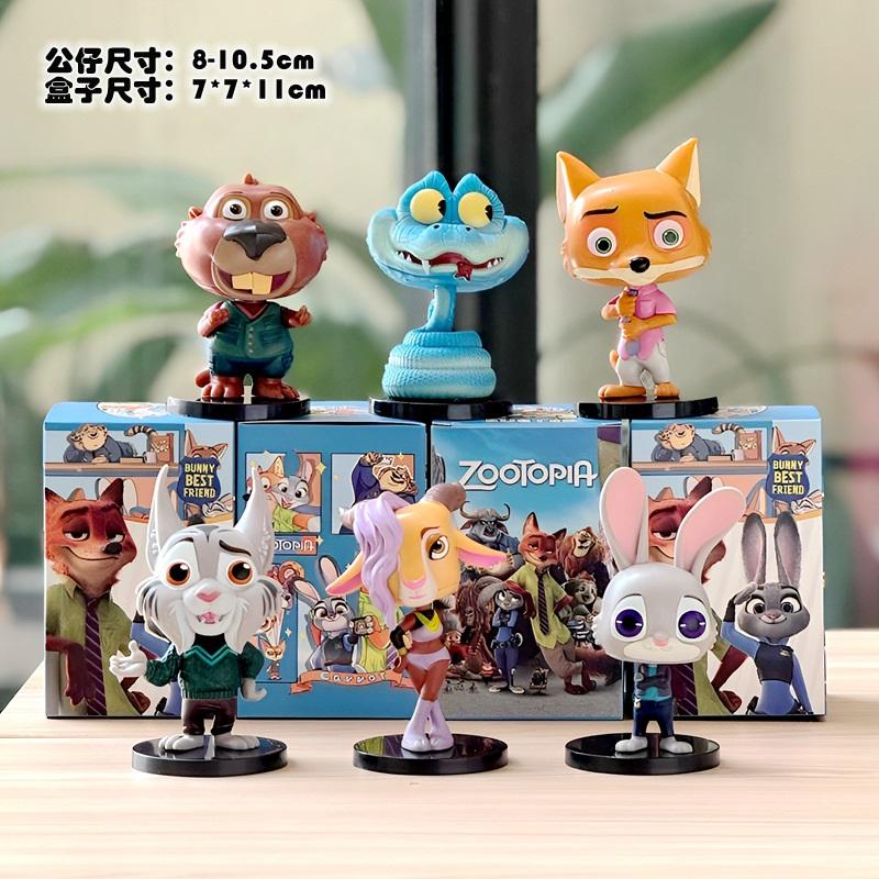 Zootopia Figure Set 4 Styles, Cute Cartoon Animal Characters PVC Collectible Model Toys, Best Gift for Kids Fans