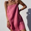 2026 Women's Cotton & Linen Spaghetti Strap Summer Dress - Comfortable, High-End Holiday Style