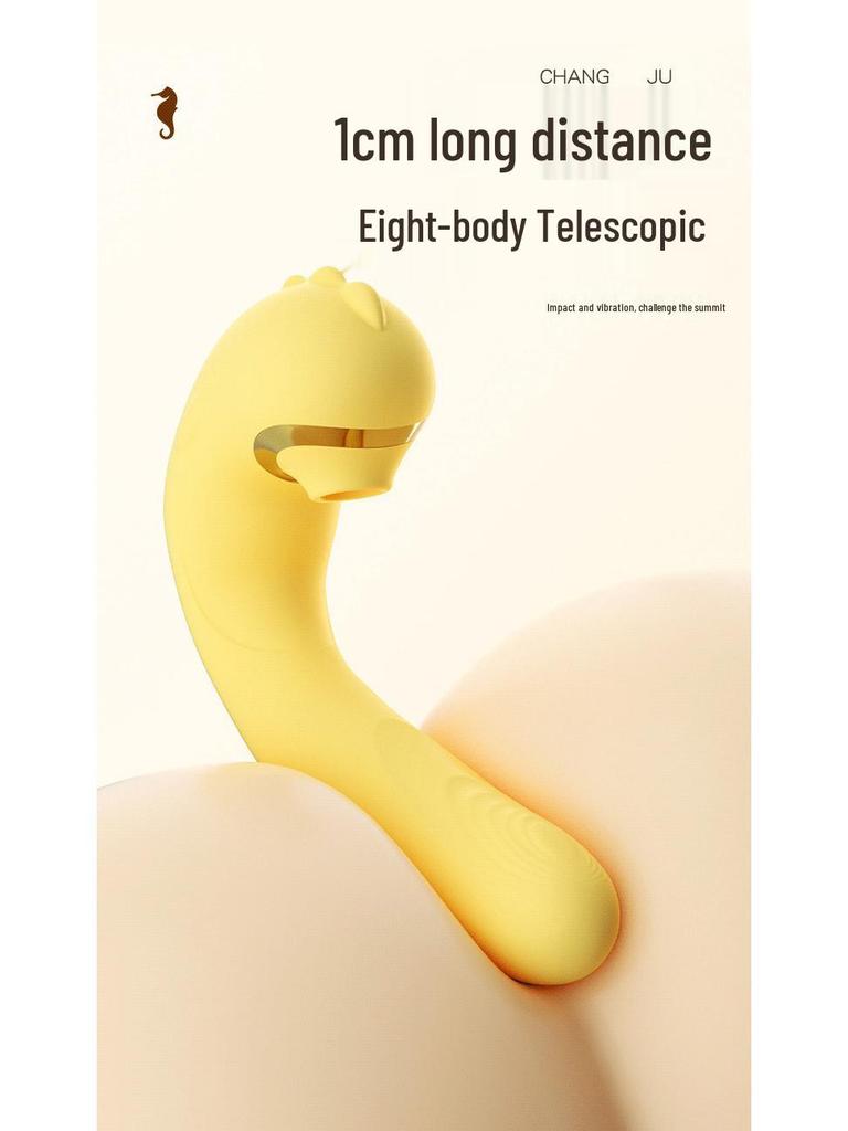 Seahorse Telescopic Vibrating Wearable Female Adult Toy with Strong Suction and Vibration