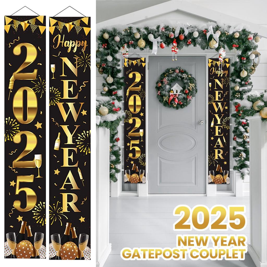New Year Banners, Door Curtains, New Year's Eve Party Decorations, Couplets, Indoor And Outdoor Decorations, Hanging Flags