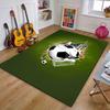 "Soccer World Art on Green Background" Patterned carpet, suitable as a non slip play mat for the living room and bedroom sofa