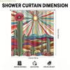 1pc Desert Cactus Themed Shower Curtain | 180x180cm Polyester, Retro Psychedelic Style, Vibrant Colorful, Includes 12 Hooks, F