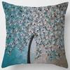 Breathable Pillow Protectors Cases, Peach Skin Velvet Personality Three-dimensional Oil Painting Tree Flower Pattern Sofa Pillow Cushion Cover, Soft S