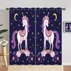 Colorful Unicorn Horse Mermaid Girl Children Window Curtain Blinds Living Room Kids Bedroom Kitchen Door Home Decor Bathroom2Pcs