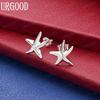 925 Sterling Silver Fashion Star Pierced Earrings Wedding Jewelry