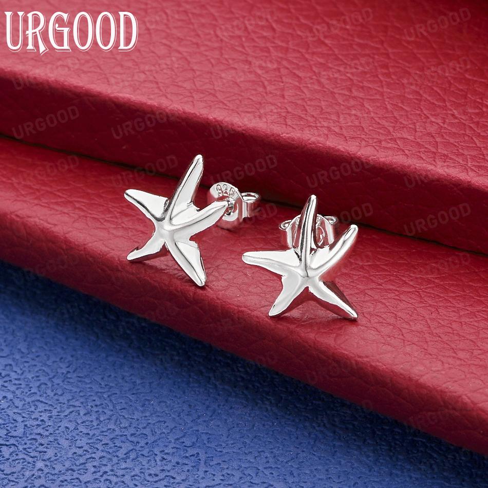 925 Sterling Silver Fashion Star Pierced Earrings Wedding Jewelry