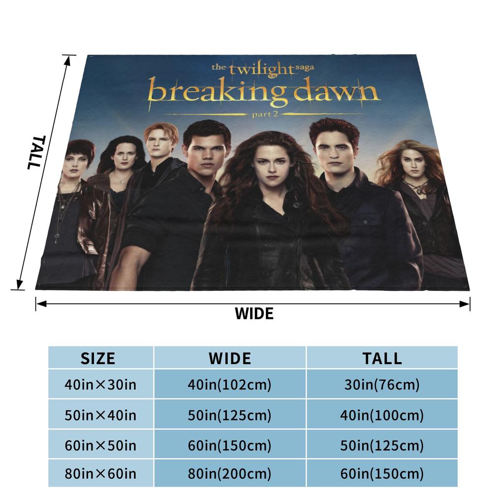 Edward Bella Flannel Throw Blanket The Twilight Saga Movie Blanket for Home Travel Ultra-Soft Bedspread