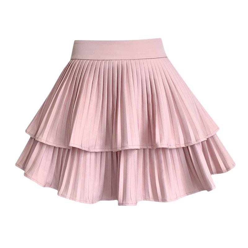 Women's High Waist Ruffled Pleated Skirt - Korean Style, Slim Fit, Summer 2025 Edition