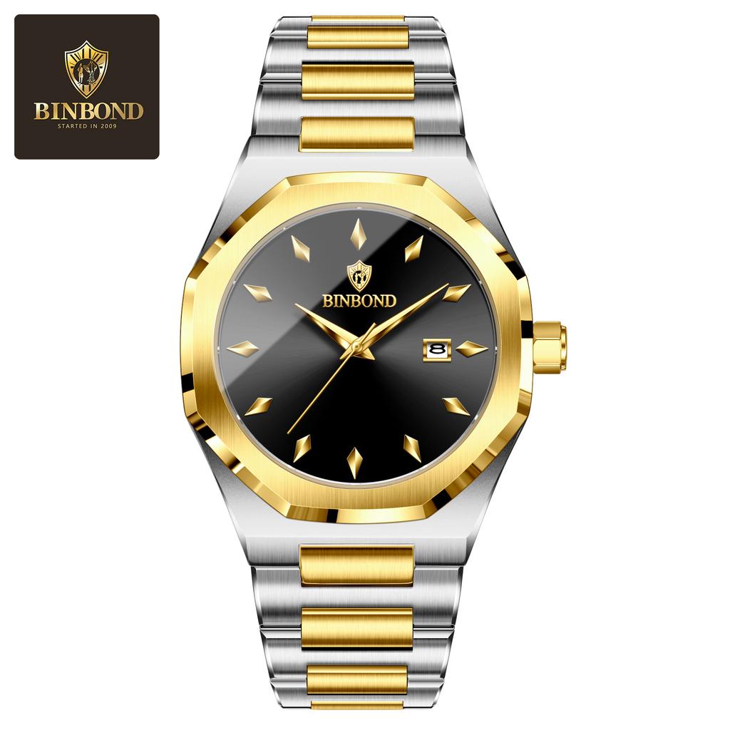 New Luxury Men's Quartz Watch Stainless Steel Strap Fashion Casual Waterproof Watch Top Business Calendar Men's Watch