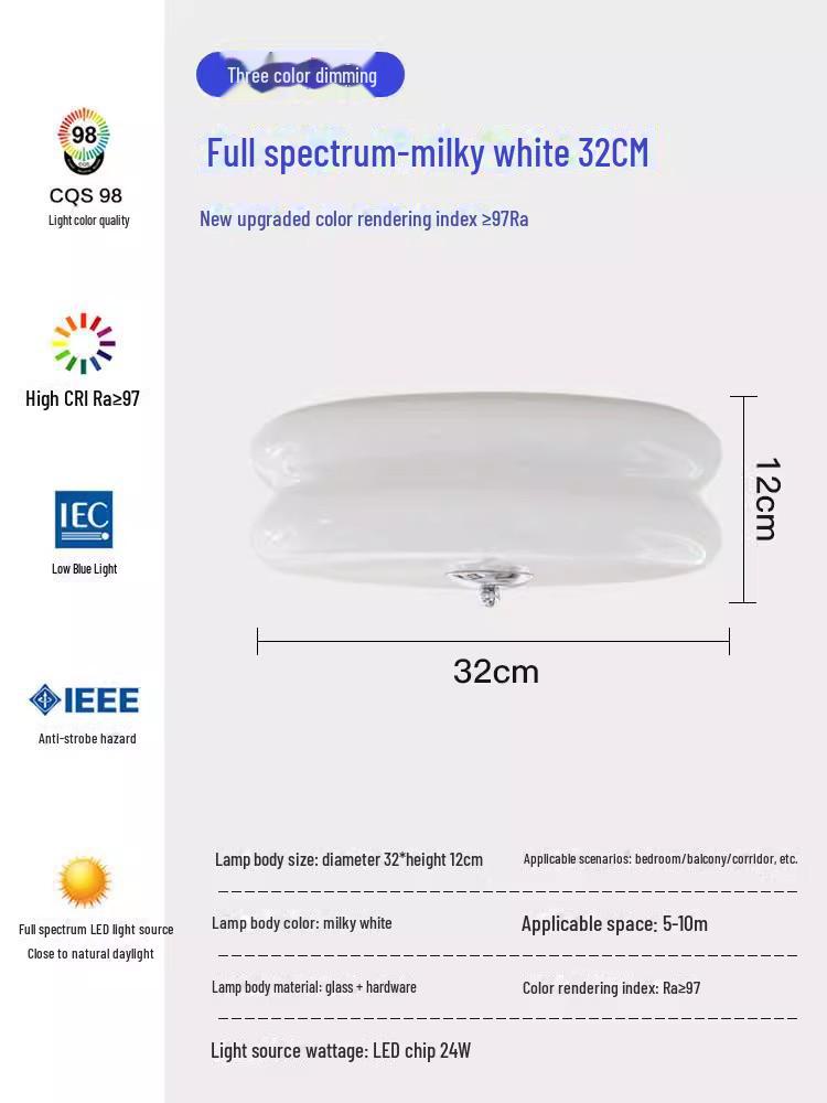 

Винтажный потолочный светильник из французского кремового стекла в стиле Баухаус для спальни, кабинета, веранды или балкона