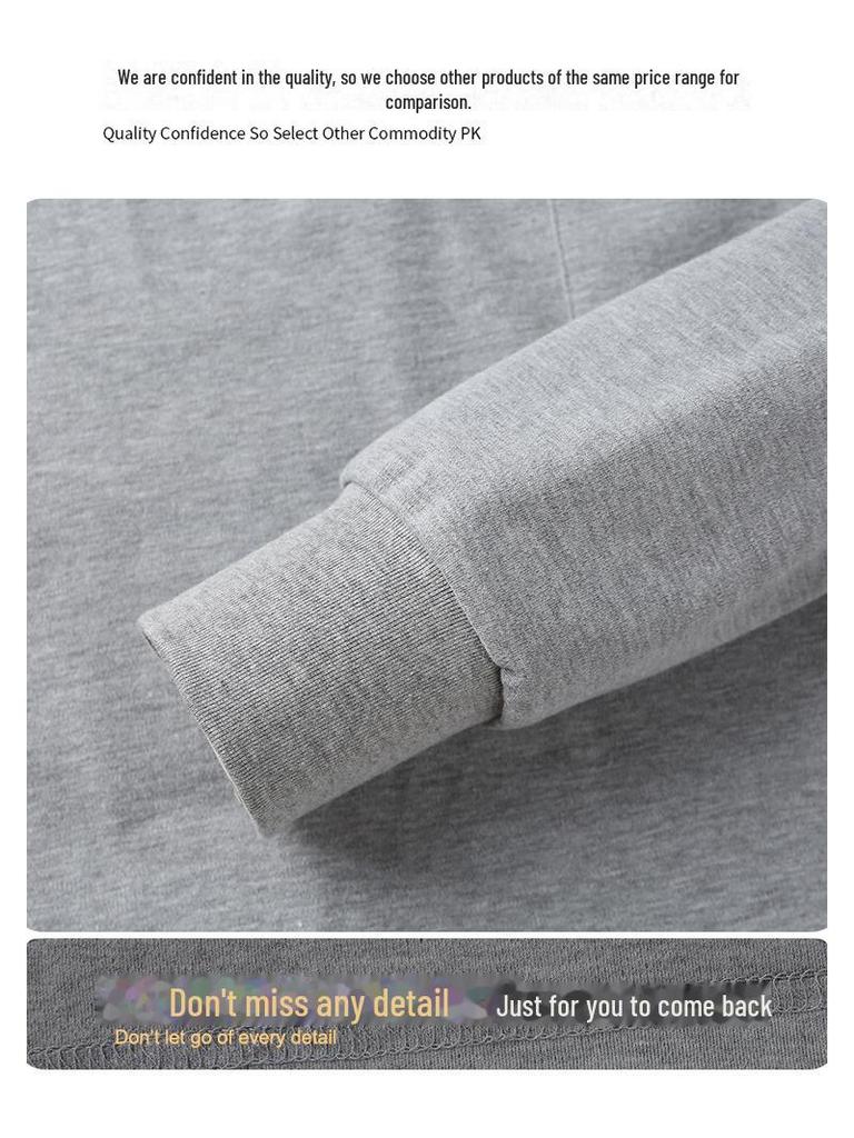 Men's Thick Cotton Long-Sleeve Dad T-Shirt for Spring/Autumn - Loose Fit, Solid Color, Lapel, Real Pocket, Casual Wear for Middle-Aged Men.