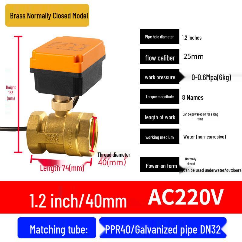 Mini Electric Ball Valve: Two-Way Threaded, Underwater & Waterproof, 220V/24V/12V