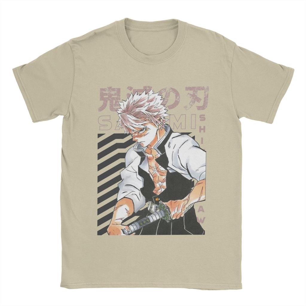 Sanemi Shinazugawa Demoned Slayered Men T Shirts Novelty Tee Shirt Short Sleeve Crew Neck T-Shirts Pure Cotton Big Size Tops