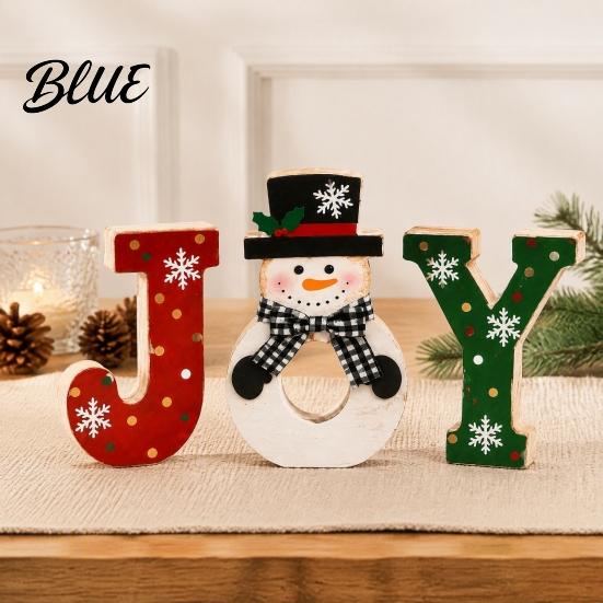 Indoor Christmas Table Decor Wooden Tiered Tray Decor Santa Reindeer Snowman Figurines Keepsake Gifts for Holiday Tabletop Decorations And