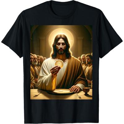 Ježíš sloužící mši Poslední večeře Eucharistie Tričko