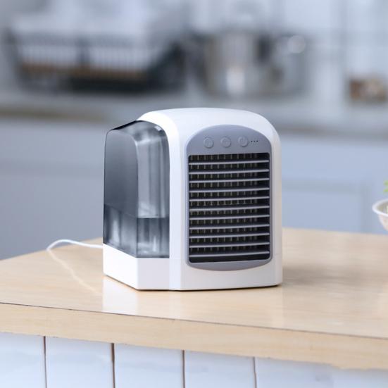 Cooling Fan Personal Air Conditioner with Water Tank 3 Speeds Strong Airflow Low Noise Desktop Air Cooler Fan Mist Maker