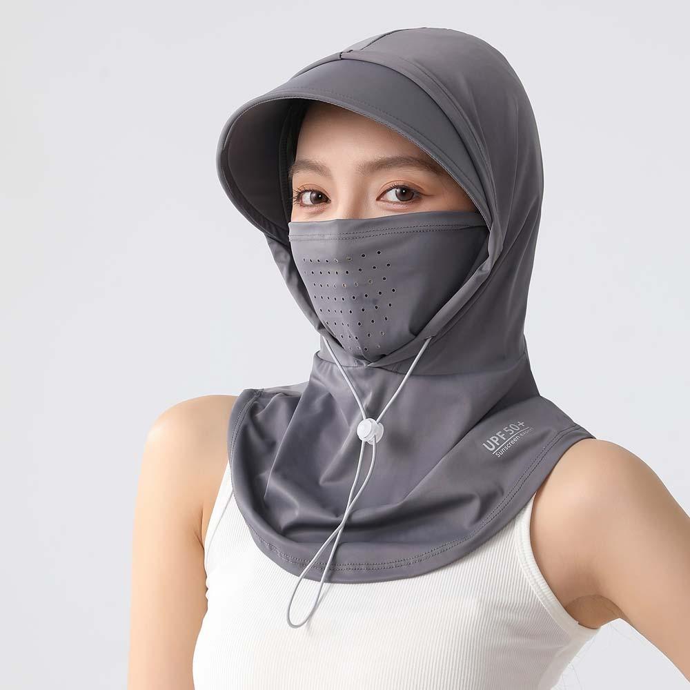 Ice Silk Anti-UV Balaclava Hat Elastic Face Sun Protection hat Sunscreen Hat With Mask Shawl  Women