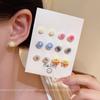 Twelve-piece Summer Dopamine Flower Butterfly Stud Earrings Superfairy Sweet Personality Spice Girl Set Earrings Earrings