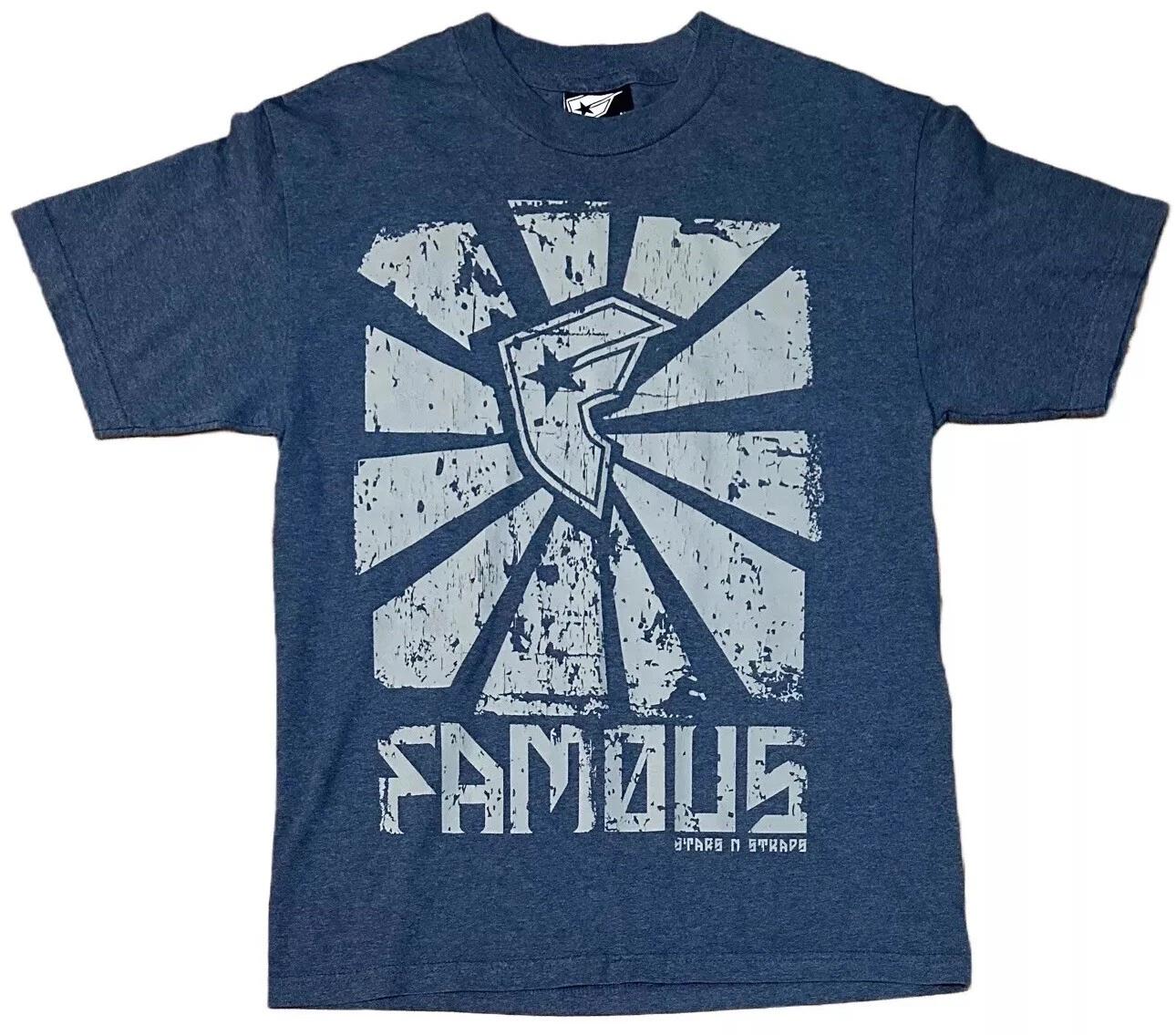 

Vintage Famous Stars And Straps Blue T Shirt Mens Size Medium 3XL