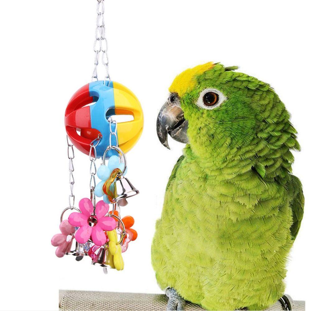 Bell for Budgie Parakeet Bird Accessories Parrot Chew Toy Bird Cage Hanging Toys Hollow Ball Toy