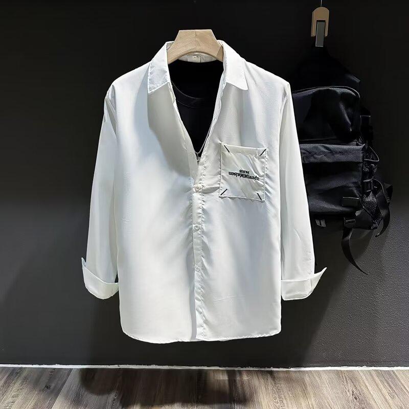 Herren Casual Hong Kong Style Locker Langarmhemd - Frühling & Herbst Trend