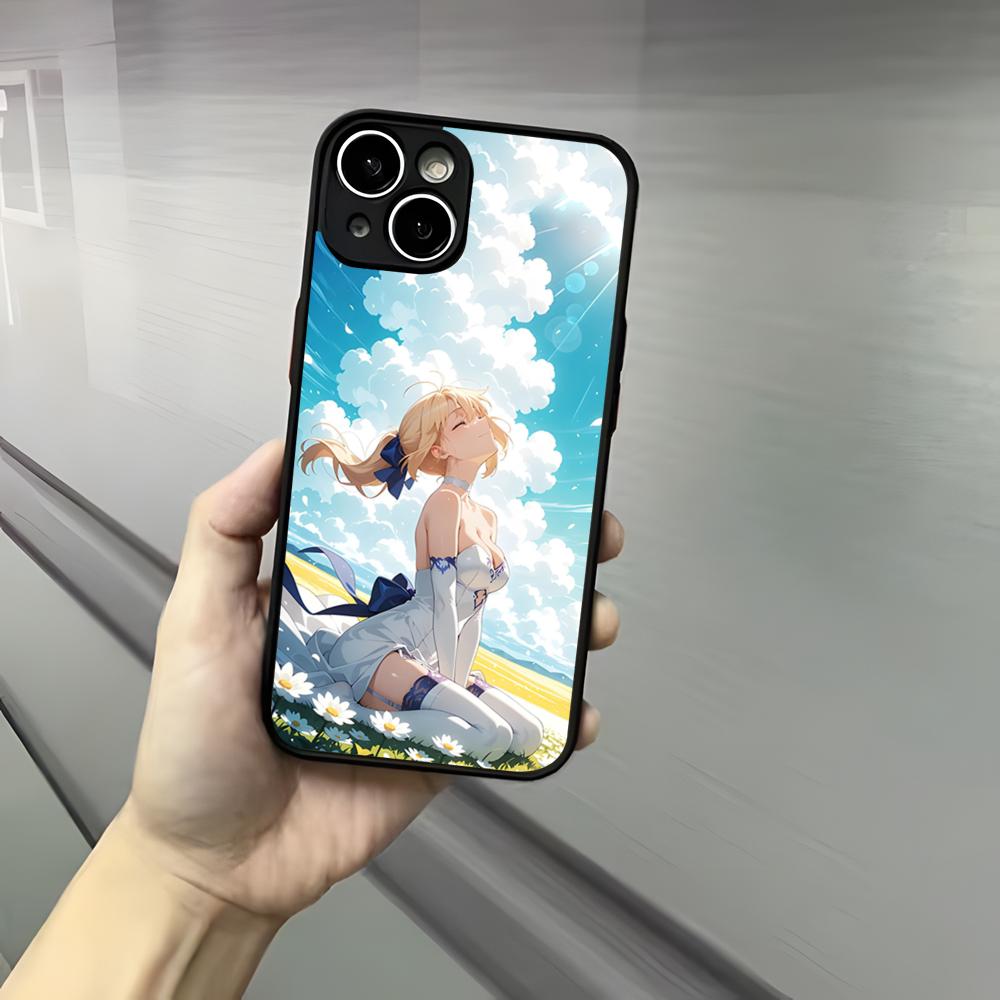 Anime Fate S-Sabe Phone Case For Iphone 17 16 15 14 13 12 Pro Max Xr Air Plus Skin Feel Black Hard Shell Cover