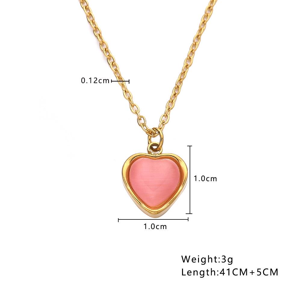 18k Gold Clavicle Necklace with Heart Pendant
