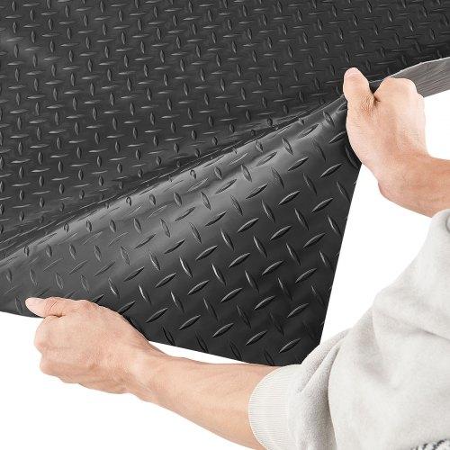 VEVOR Garage Floor Roll, 2.28 x 5.2 m Garage Flooring Mat, 2.2 mm Thickened PVC Diamond Plate Floor Protector Mat with Double-sided Tape, Non-Slip