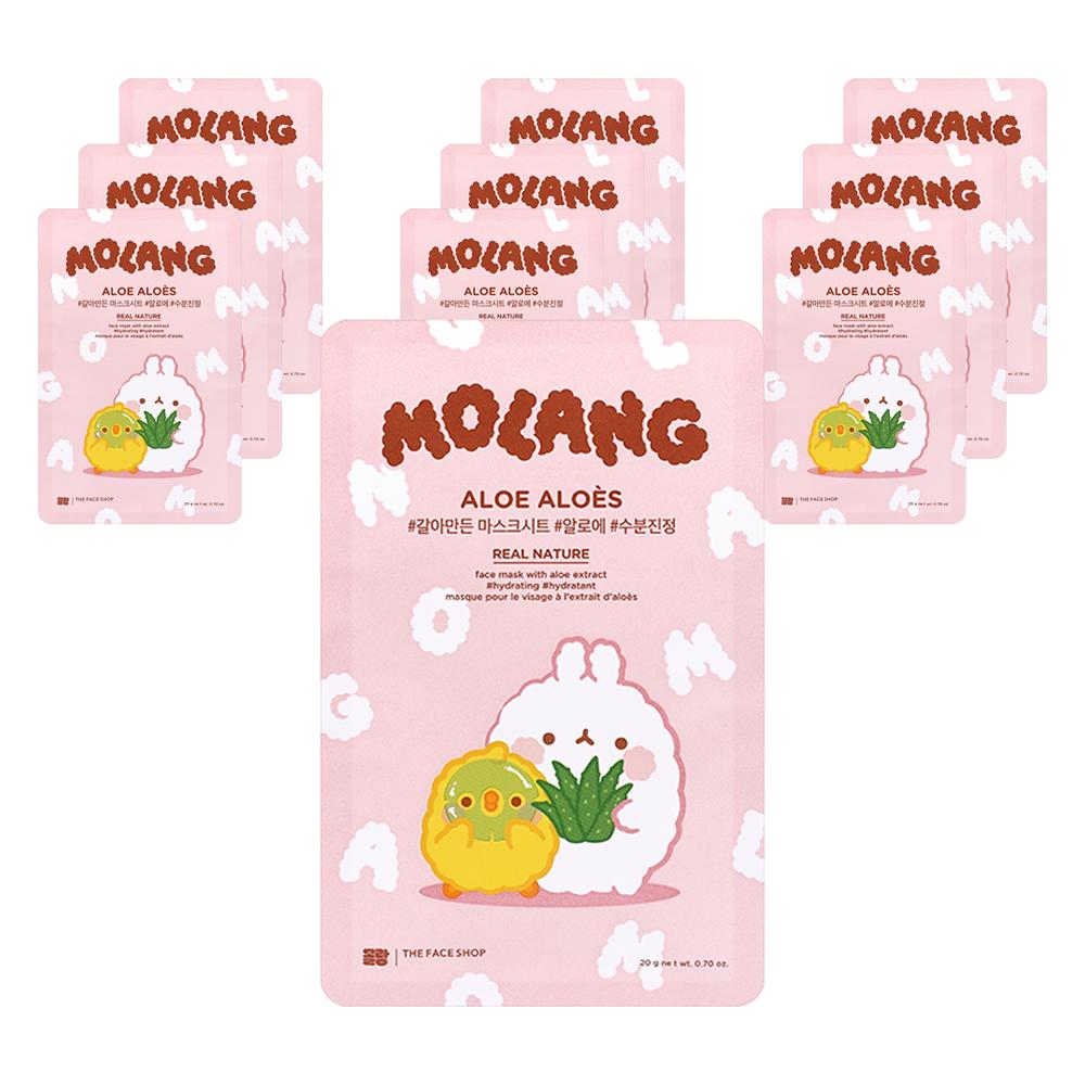

The Face Shop Molangi Edition Aloe Маска-пленка с алоэ, 10 упаковок, 1 упаковка