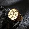 20mm Round Texture Trend Nordic Style Men's Stainless Steel Ring Stone Patterned Party Accessories Chunky Anillos Jewelry