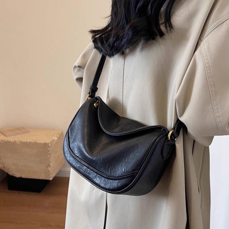 2025 Meillard Vintage Korean Design Women's Crossbody & Shoulder Bag - Versatile Dumpling Style