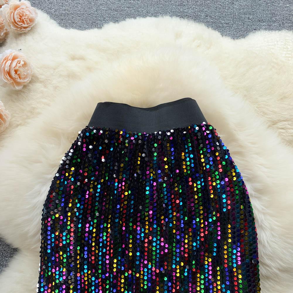 High Waist Skirt Women's Summer Vintage Hip Wrap Slim Elastic Fashion Skirt
