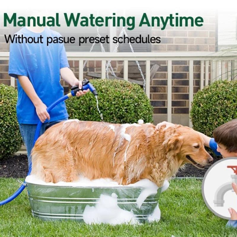 Double Port Water Timer Automatic Watering System Remote Control Irrigation Timer for Garden Greenhouse Sprinkler Timer